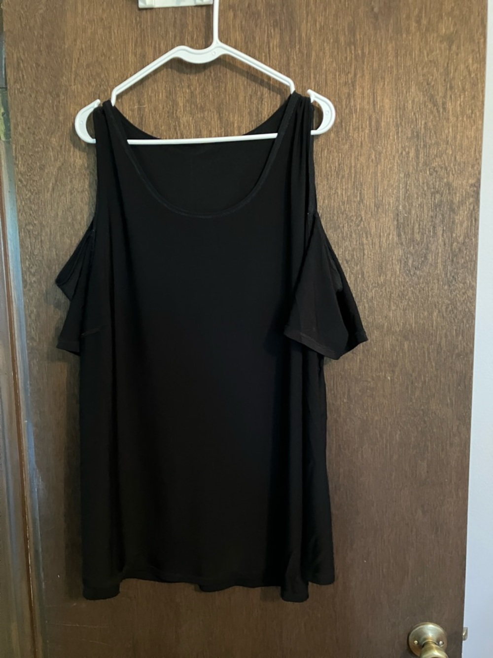 Avenue Black Cold-Shoulder Top